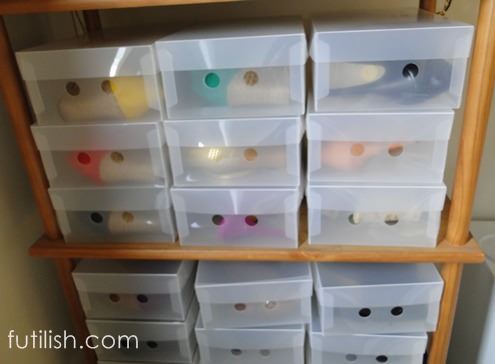 Como arrumar os sapatos dentro da caixa para otimizar espaço - inspiração 1