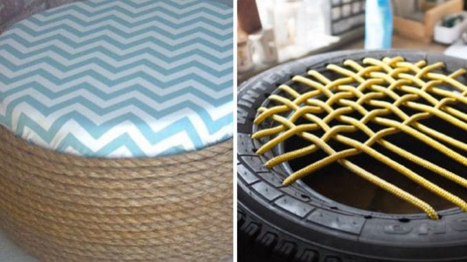 Começando a Enrolar: A Arte de Cobrir o Pneu com Sisal - inspiração 2