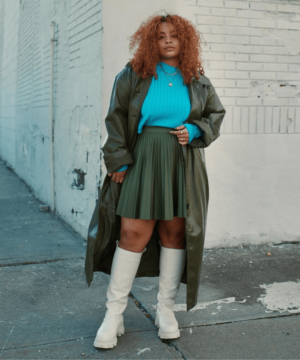 Romantismo Moderno: Bota Branca com Saias - inspiração 1