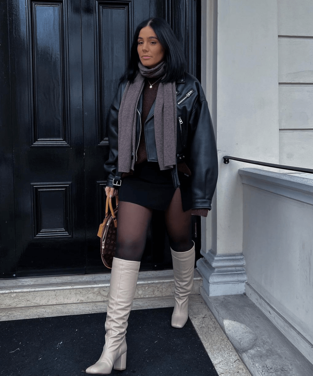 Monocromático em Evidência: Bota Branca com Tons Claros - inspiração 2