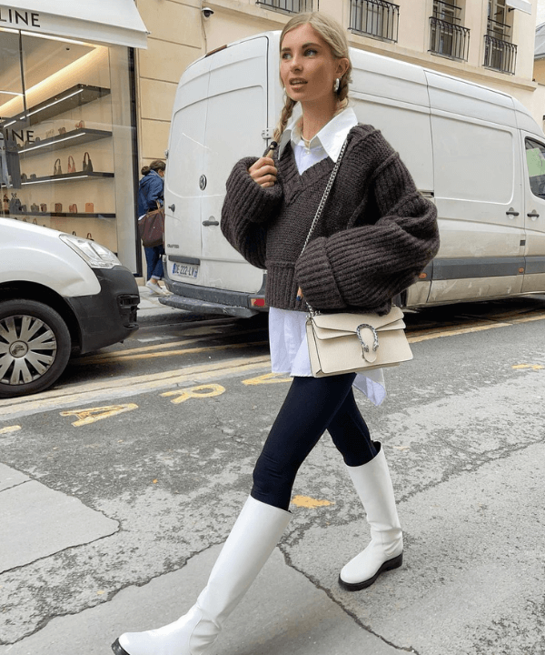 Acessórios que Complementam: Bolsas e Cintos com Bota Branca - inspiração 2