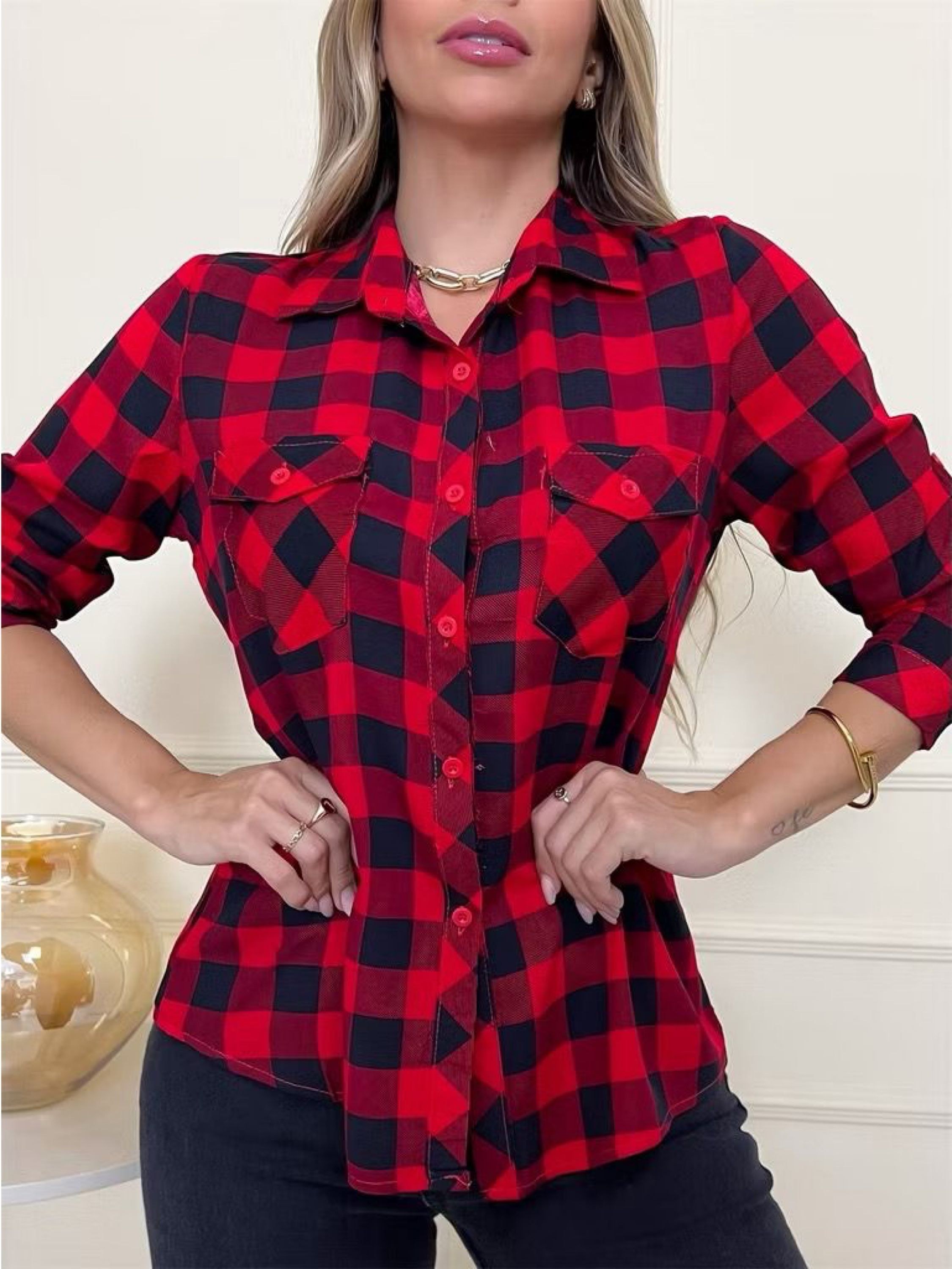 Cores e Estampas: Combinando Sua Xadrez Aberta com Outras Peças - inspiração 2