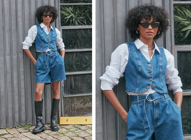 Colete Jeans: Da Festa ao Casual, A Versatilidade Que Você Precisa - inspiração 2