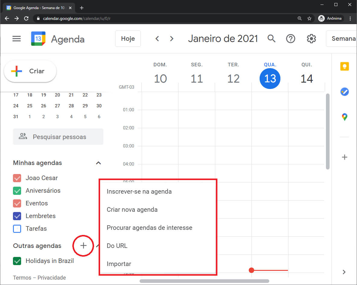 Configurando sua Conta e Calendários Familiares - inspiração 2