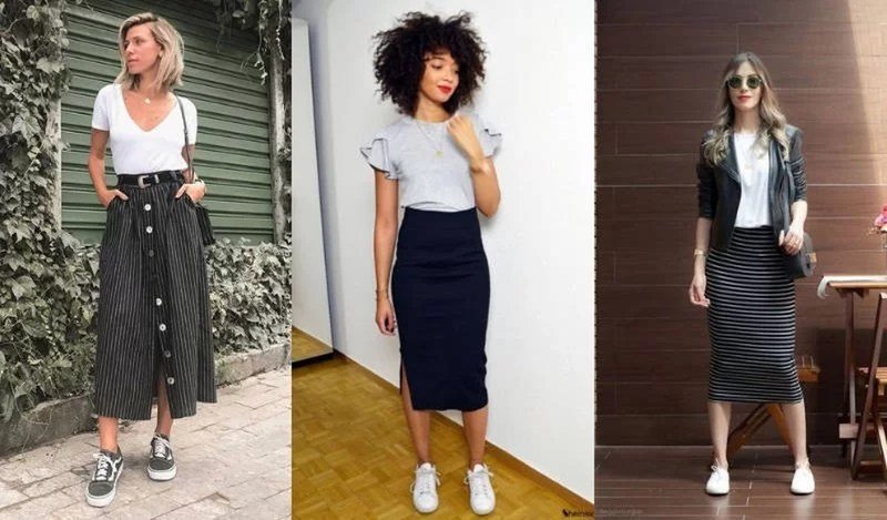 Ideias para o Dia a Dia: Tênis Cano Alto e Saia Esportiva - inspiração 1