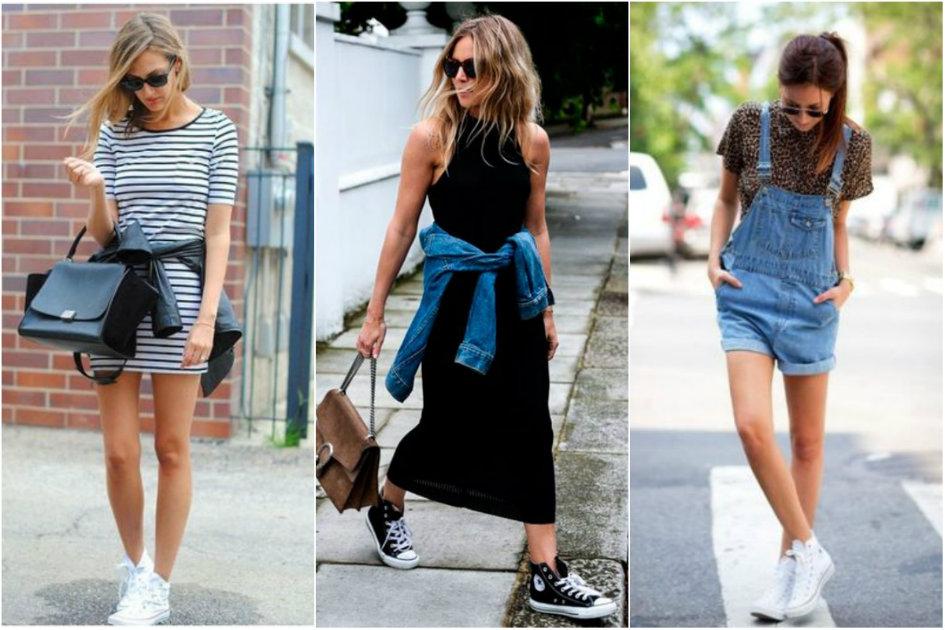 Casual Chic: Tênis Cano Alto Preto e Saia Estampada - inspiração 2