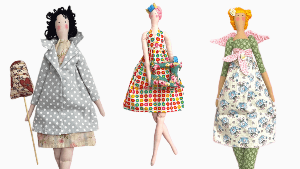 Artesanato com bonecas de pano estilo Tilda