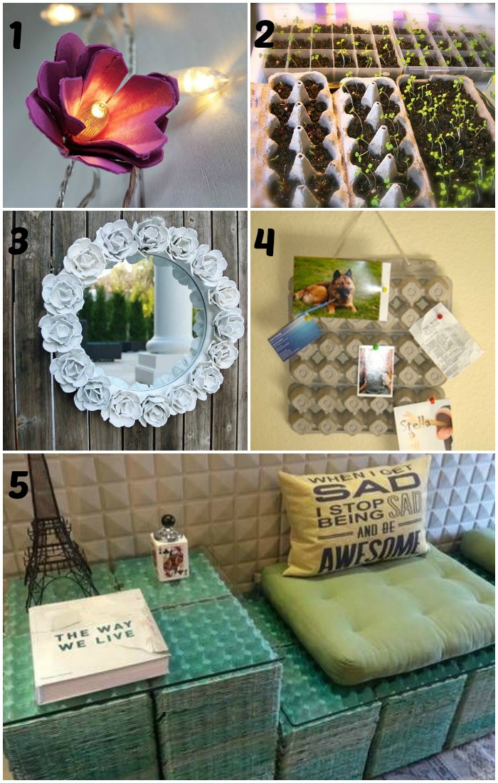 Artesanato com caixa de ovo: flores e brinquedos