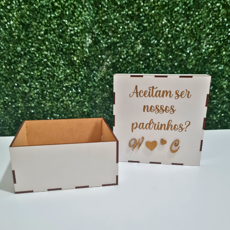 personalizar caixa de mdf para convite de padrinhos