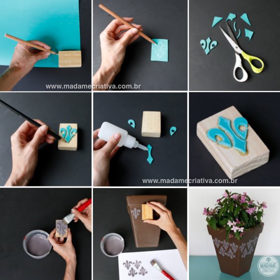Artesanato com carimbos artesanais de EVA