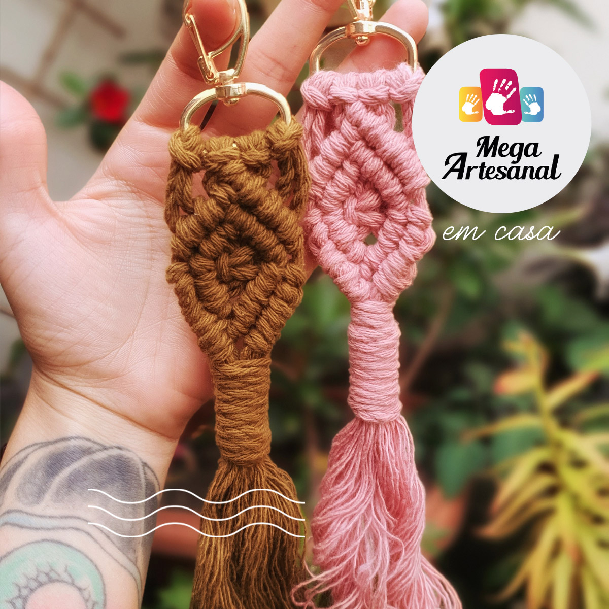 Artesanato com chaveiro de macramê fácil