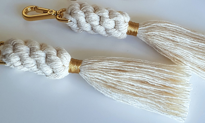 Artesanato com chaveiro de macramê fácil