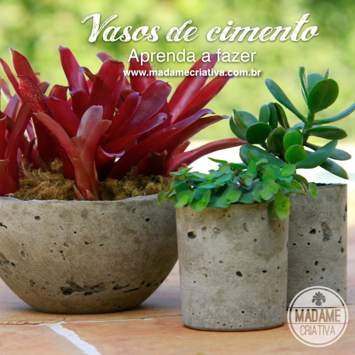 Artesanato com cimento: vasos e objetos decorativos