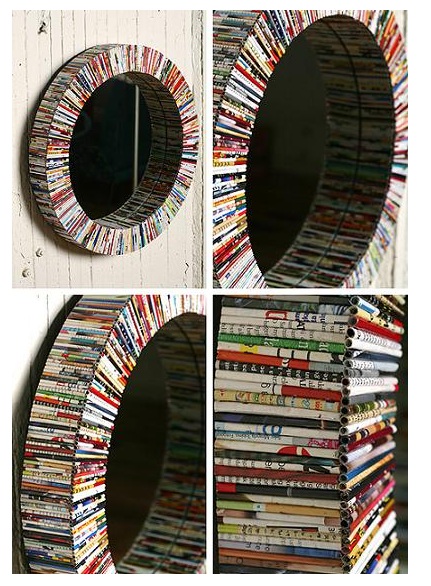 Artesanato com colagem de revistas velhas em telas