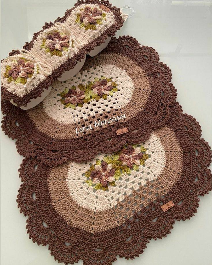conjunto de crochê para banheiro