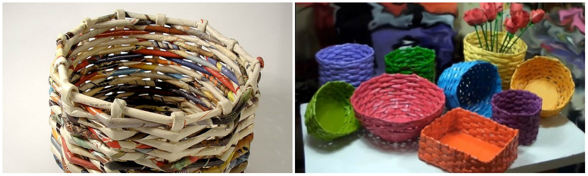 Como Fazer Cestas e Bandejas com Canudos de Jornal Impermeabilizados