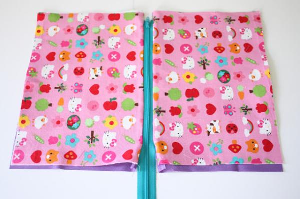 Artesanato com necessaire de tecido com zíper