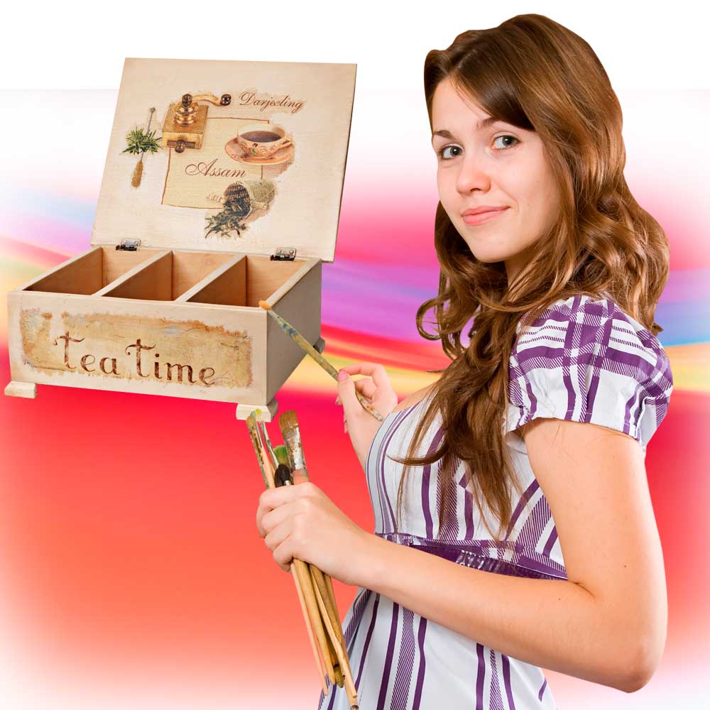 Artesanato com pintura country em madeira