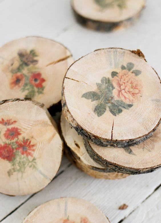 Artesanato com pintura country em madeira