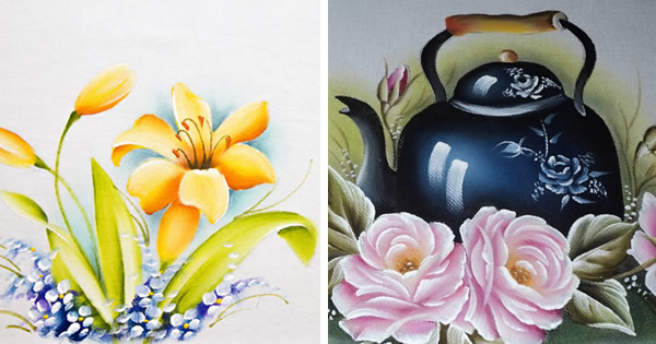 Ideias de Desenhos e Stencils para Pano de Prato com Barrado