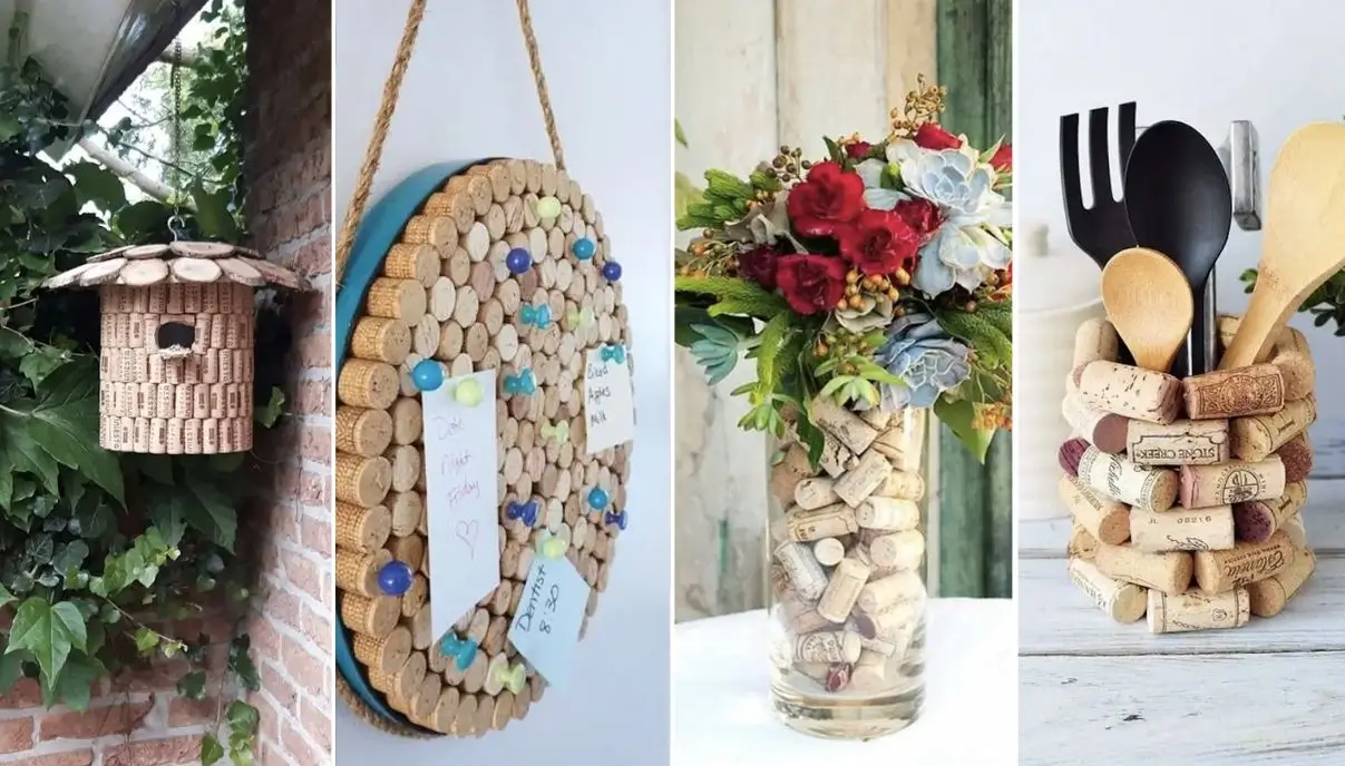 Artesanato com quadros feitos de rolhas de cortiça