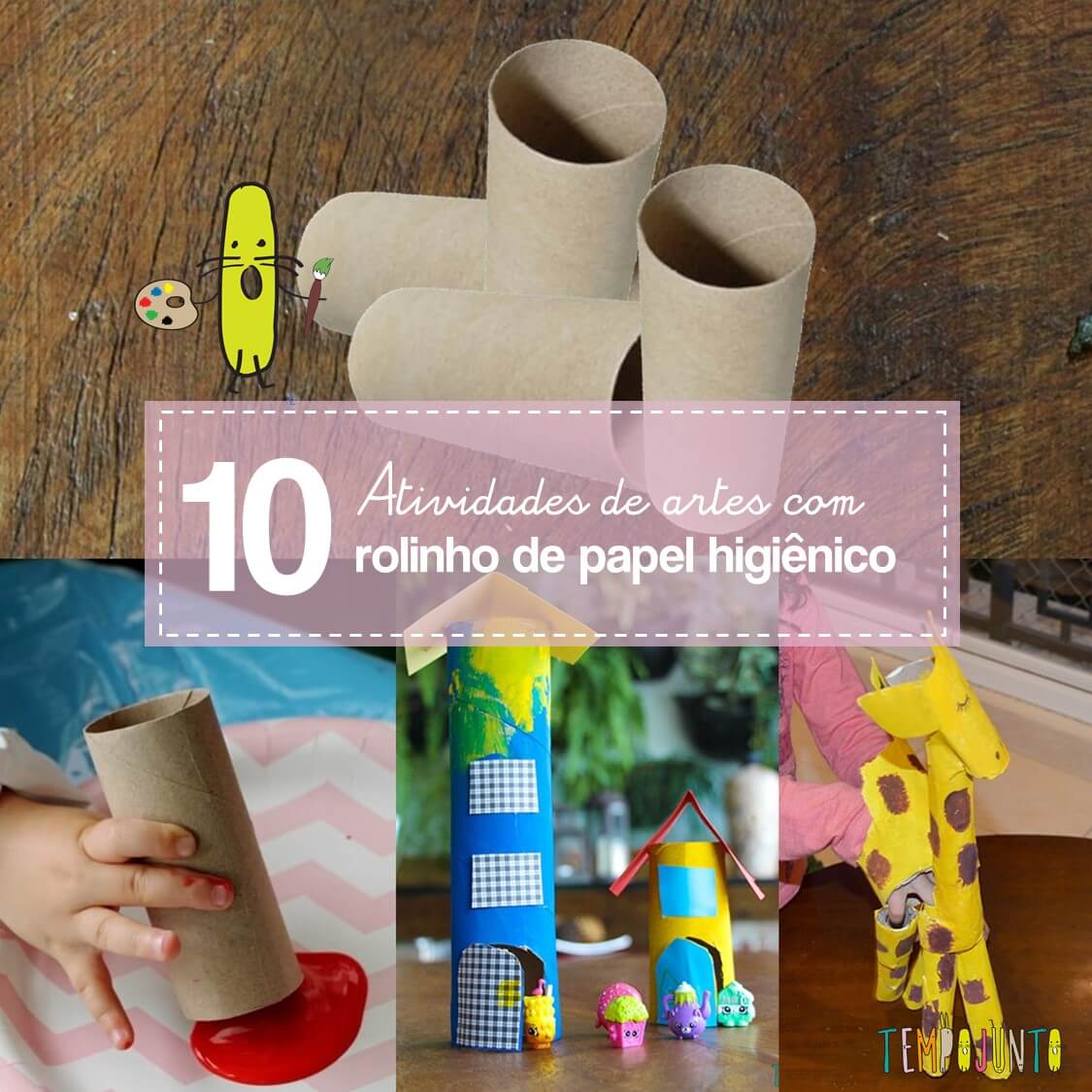 artesanato com rolo de papel higiênico