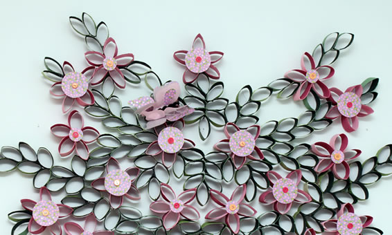 Artesanato com rolos de papel