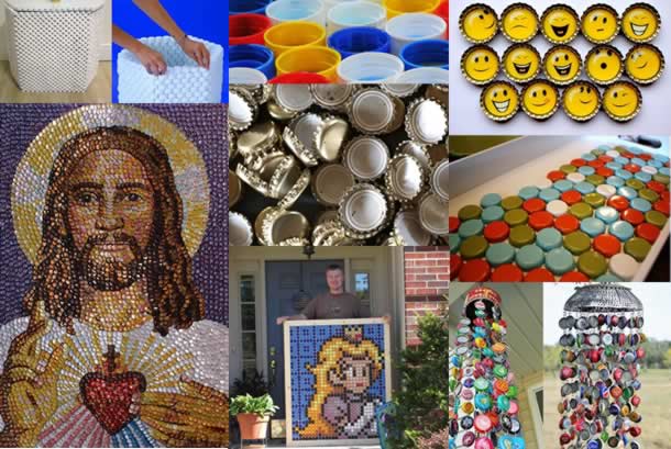 artesanato sustentável com tampinhas