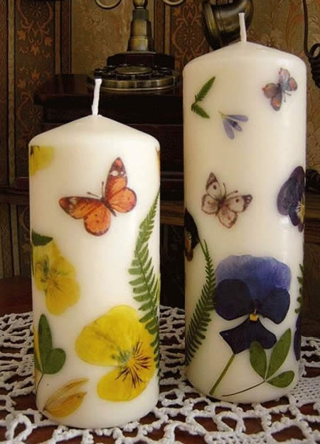 como fazer decoupage em velas