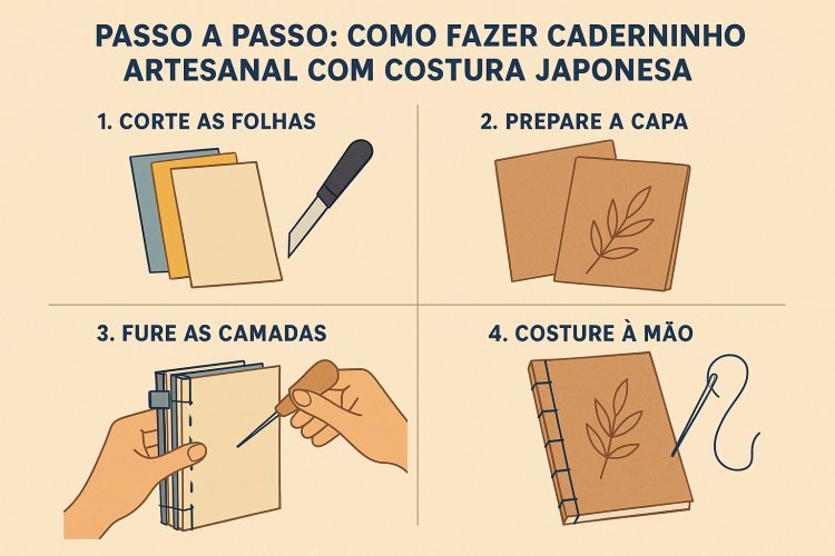como fazer encadernação japonesa passo a passo