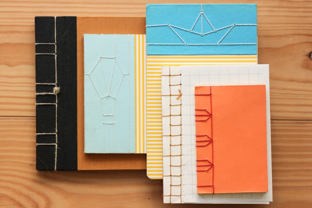 Artesanato com técnica de encadernação japonesa