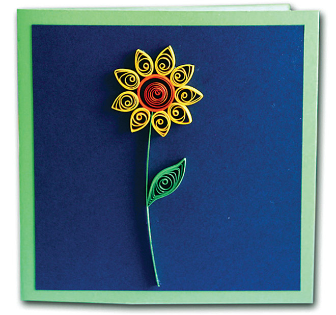 Artesanato com técnica de quilling para cartões