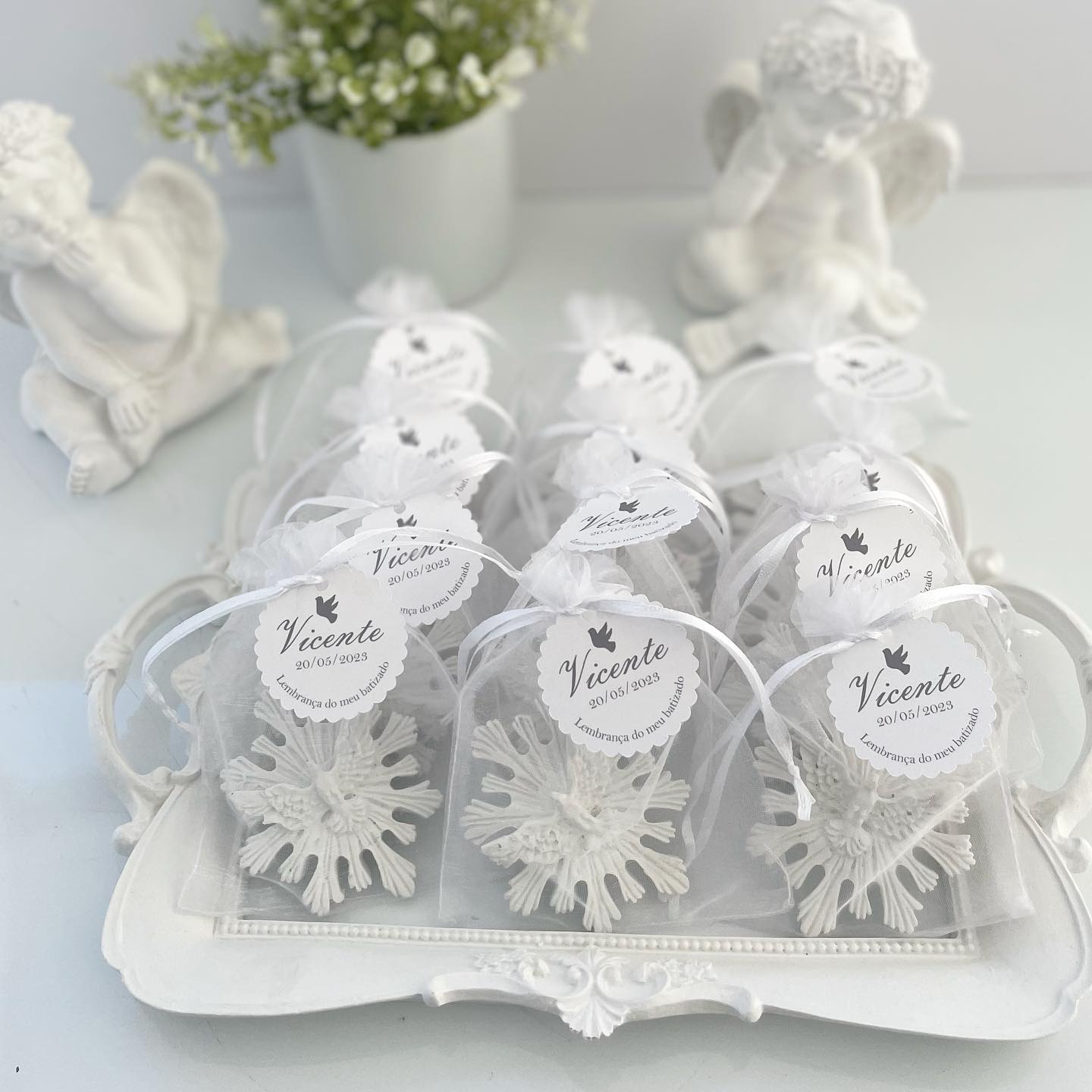 Artesanato de lembrancinha de batizado DIY