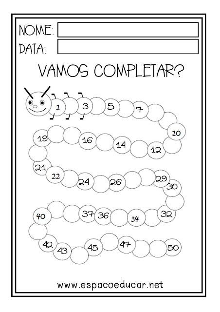atividades de matemática com números
