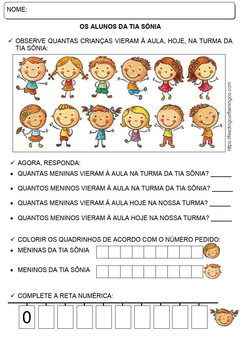 atividades de matemática com números