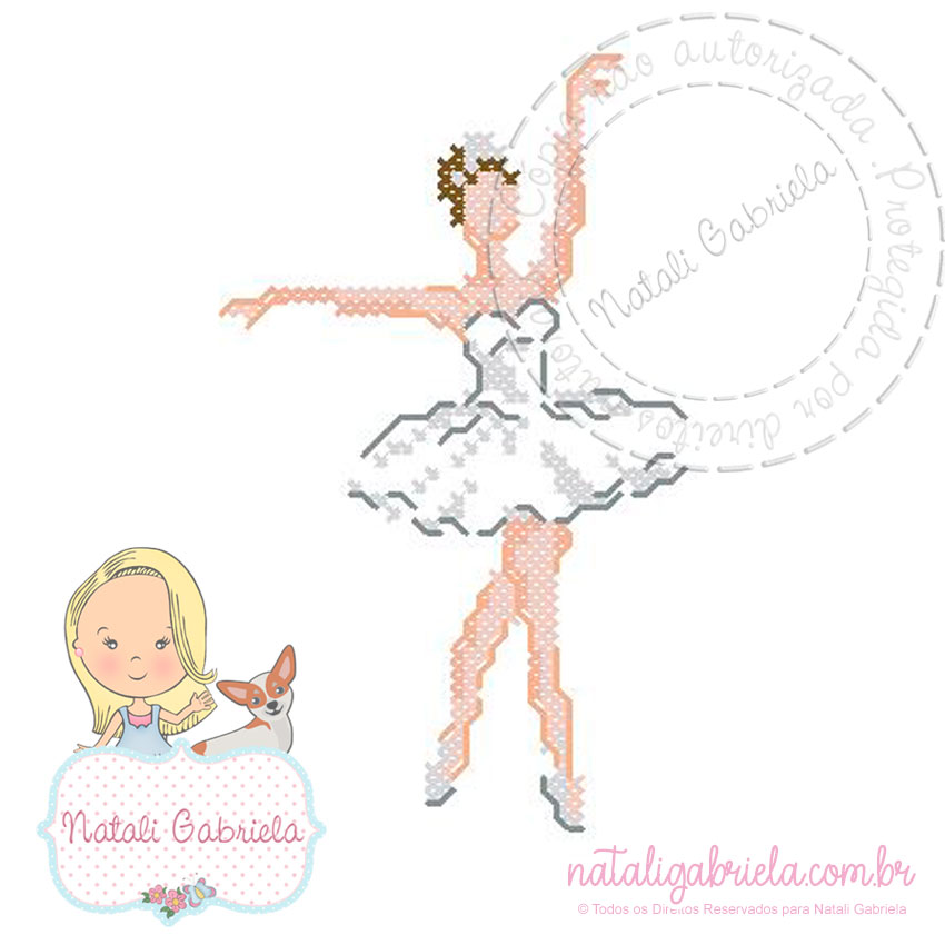 bailarina bebe em ponto cruz