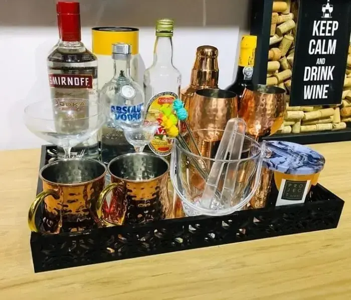 ideias criativas bandeja bebidas decoração