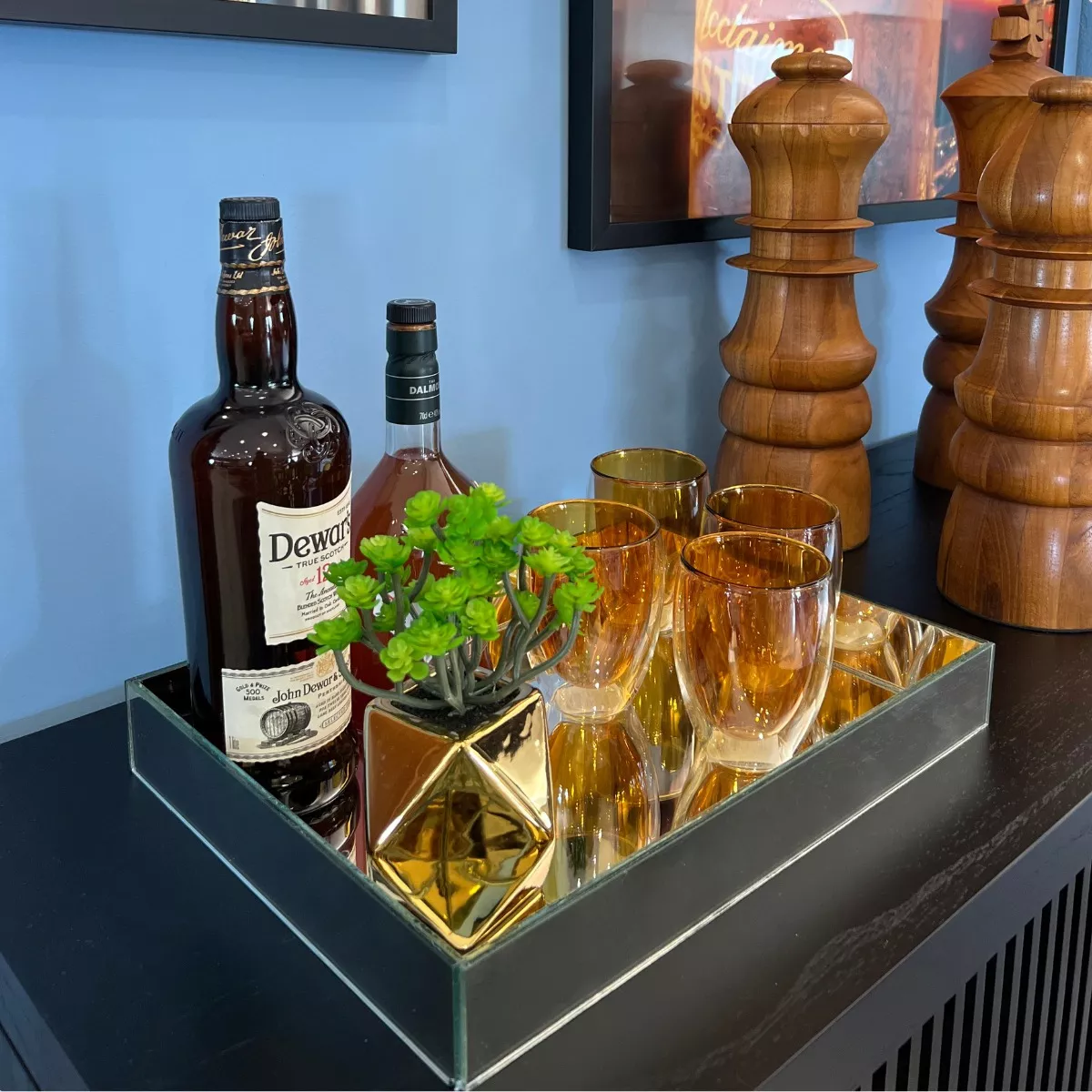 como decorar bandeja bar pequena