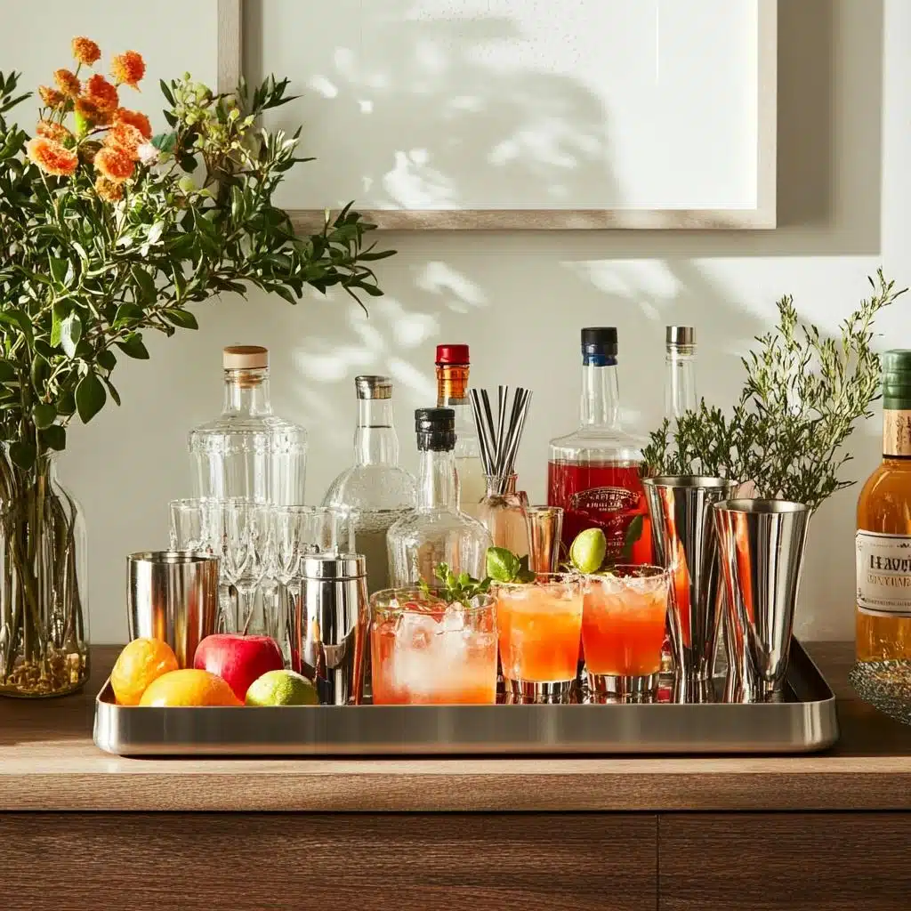 ideias criativas bandeja bebidas decoração