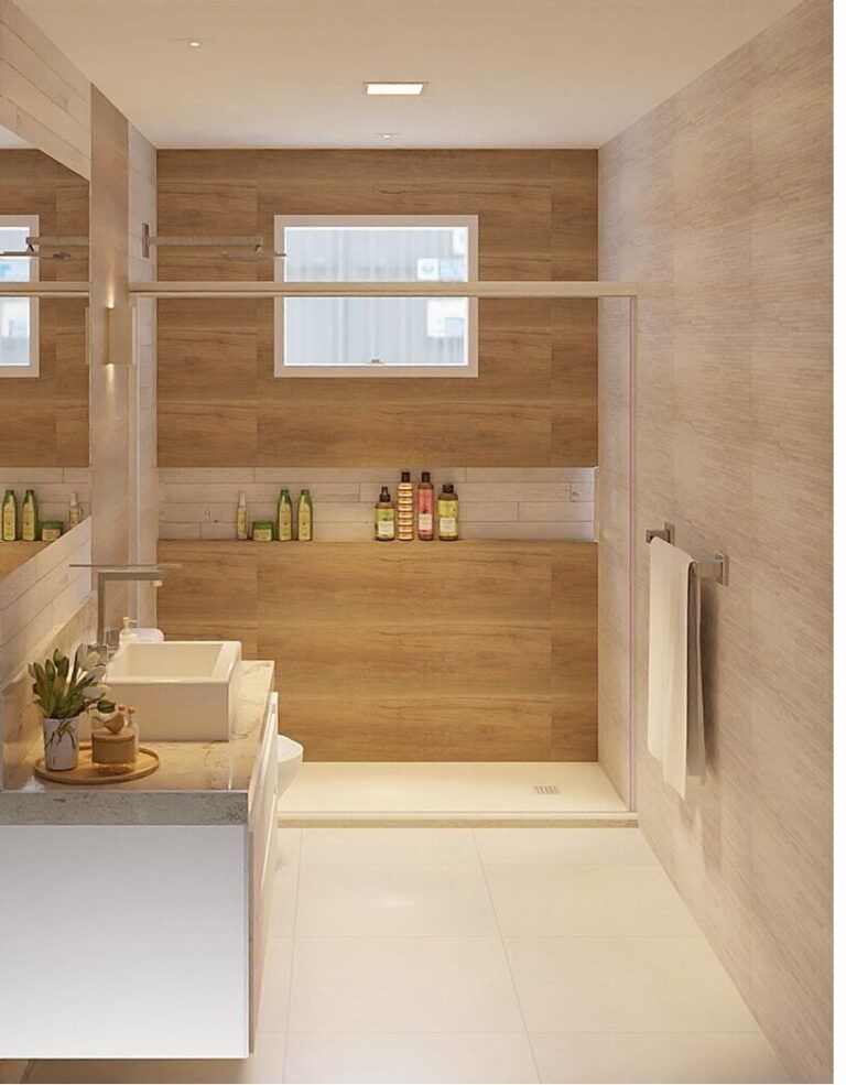 Banheiro Bege E Branco