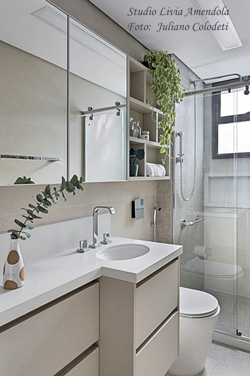 Banheiro Pequeno Bege e Branco: Dicas para Ampliar e Aconchegar