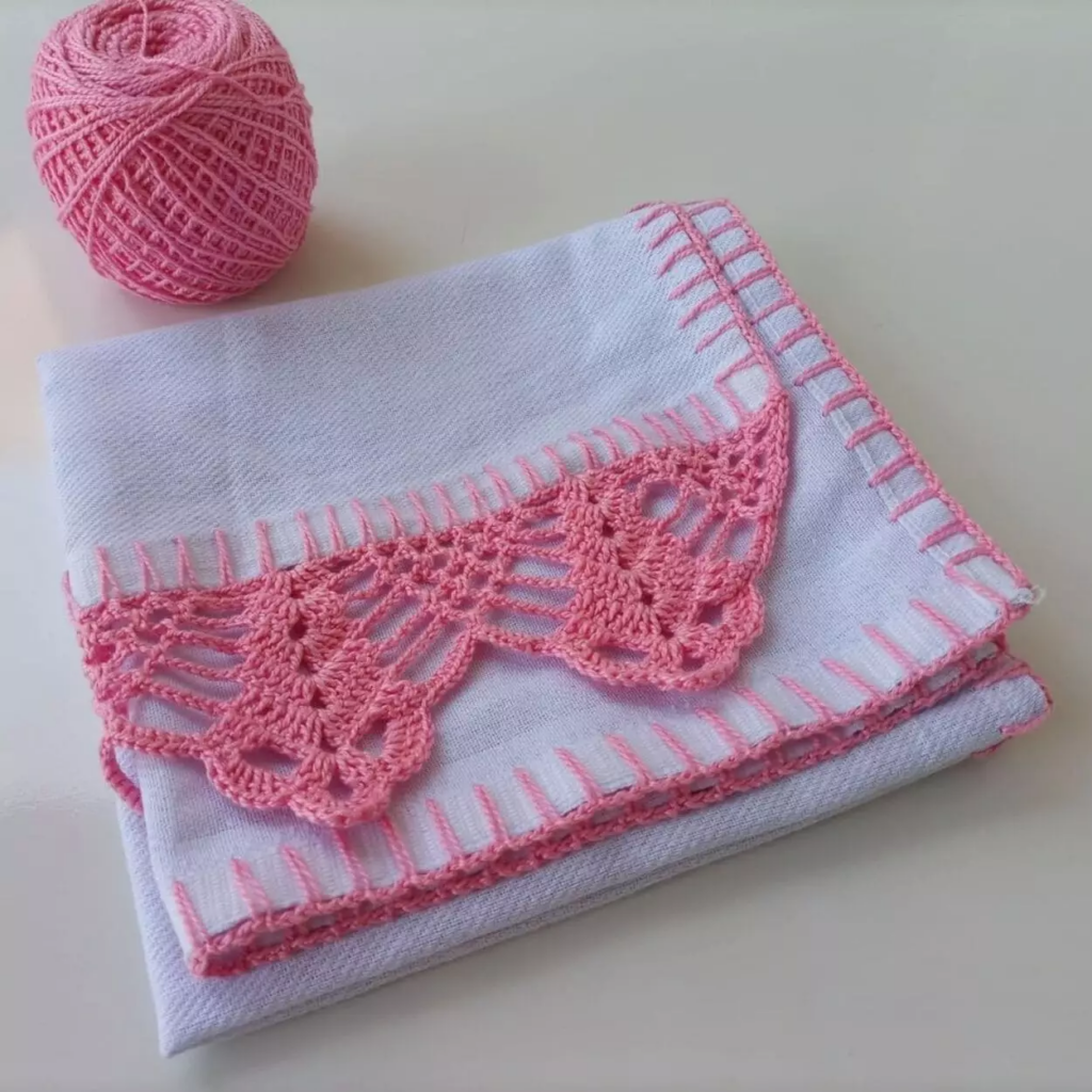 barrados de croche para guardanapos