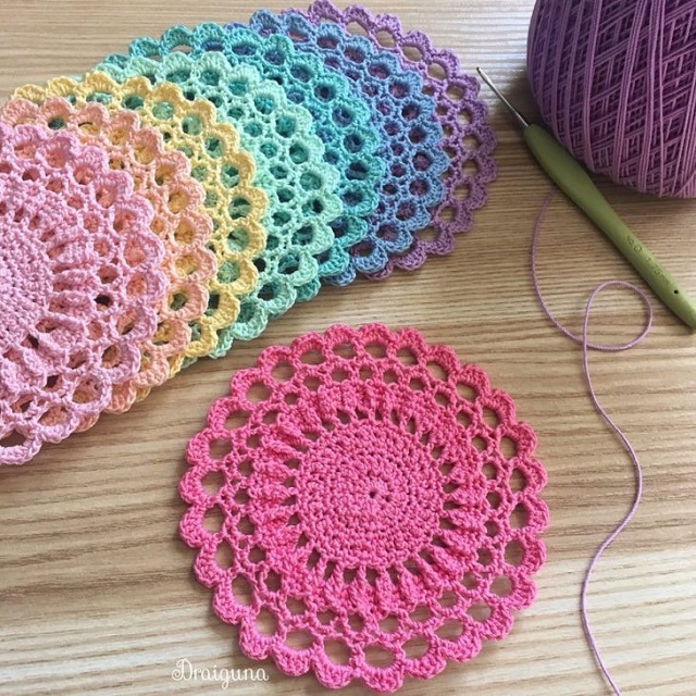 barrados de croche para guardanapos