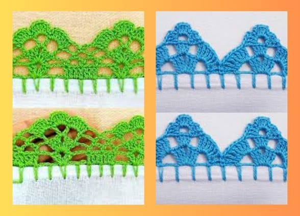 barrados de croche para pano de prato com grafico