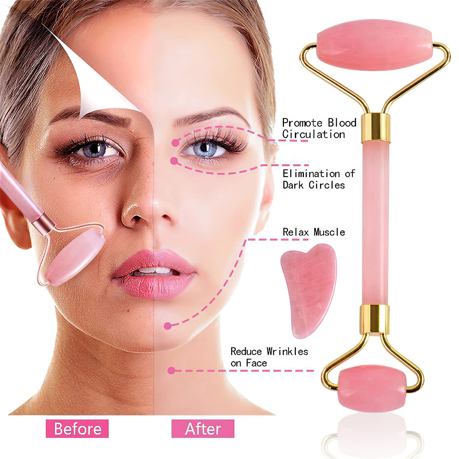 Benefícios da massagem facial com rolo de jade e Gua Sha