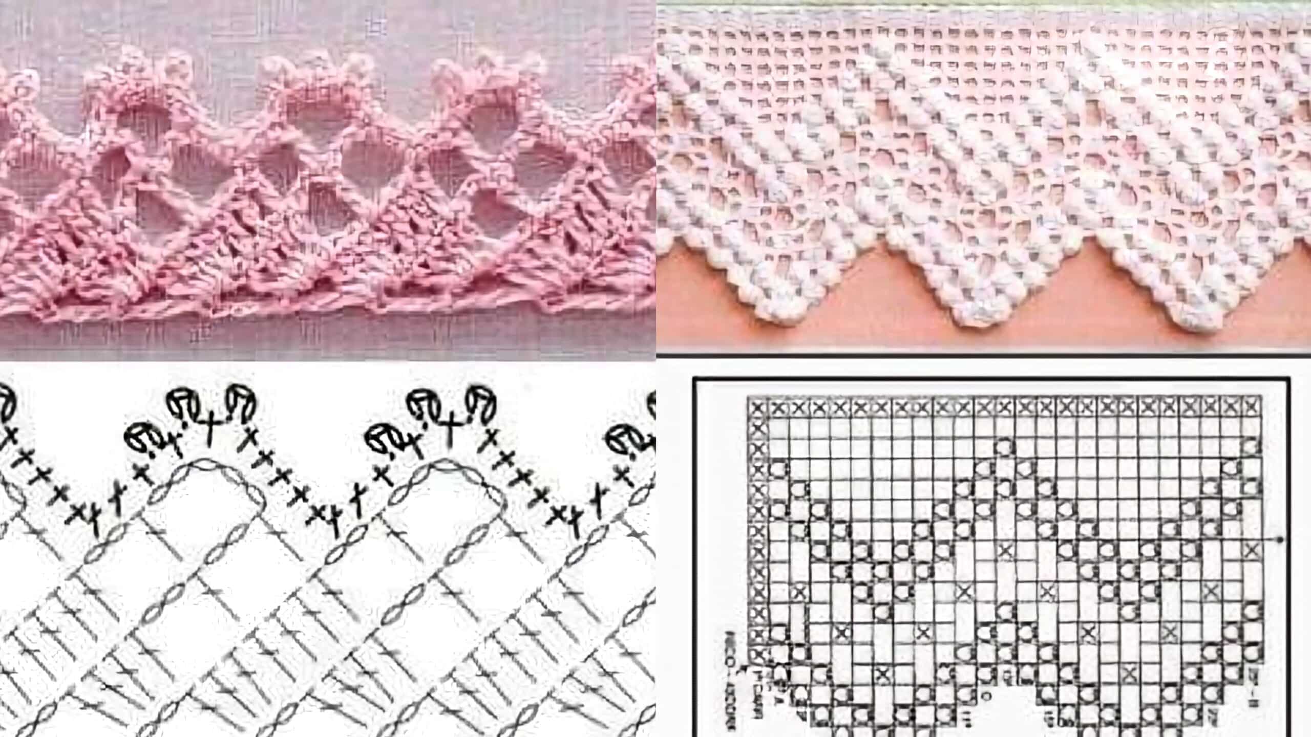 bicos de croche para pano de prato simples com graficos