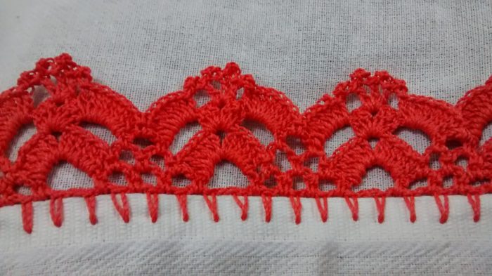 bicos de croche para pano de prato simples com graficos