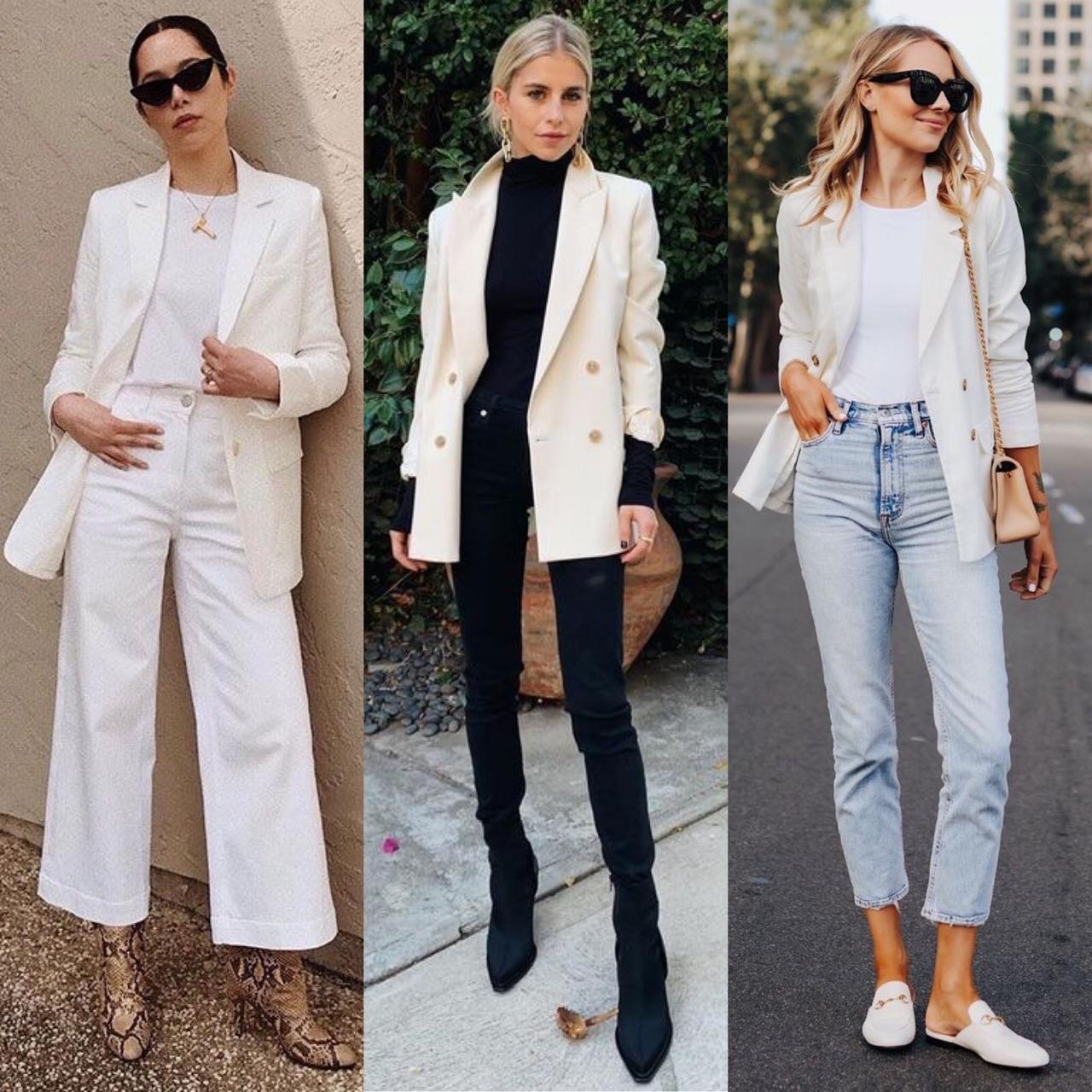 blazer branco vs blazer preto: qual escolher para cada look