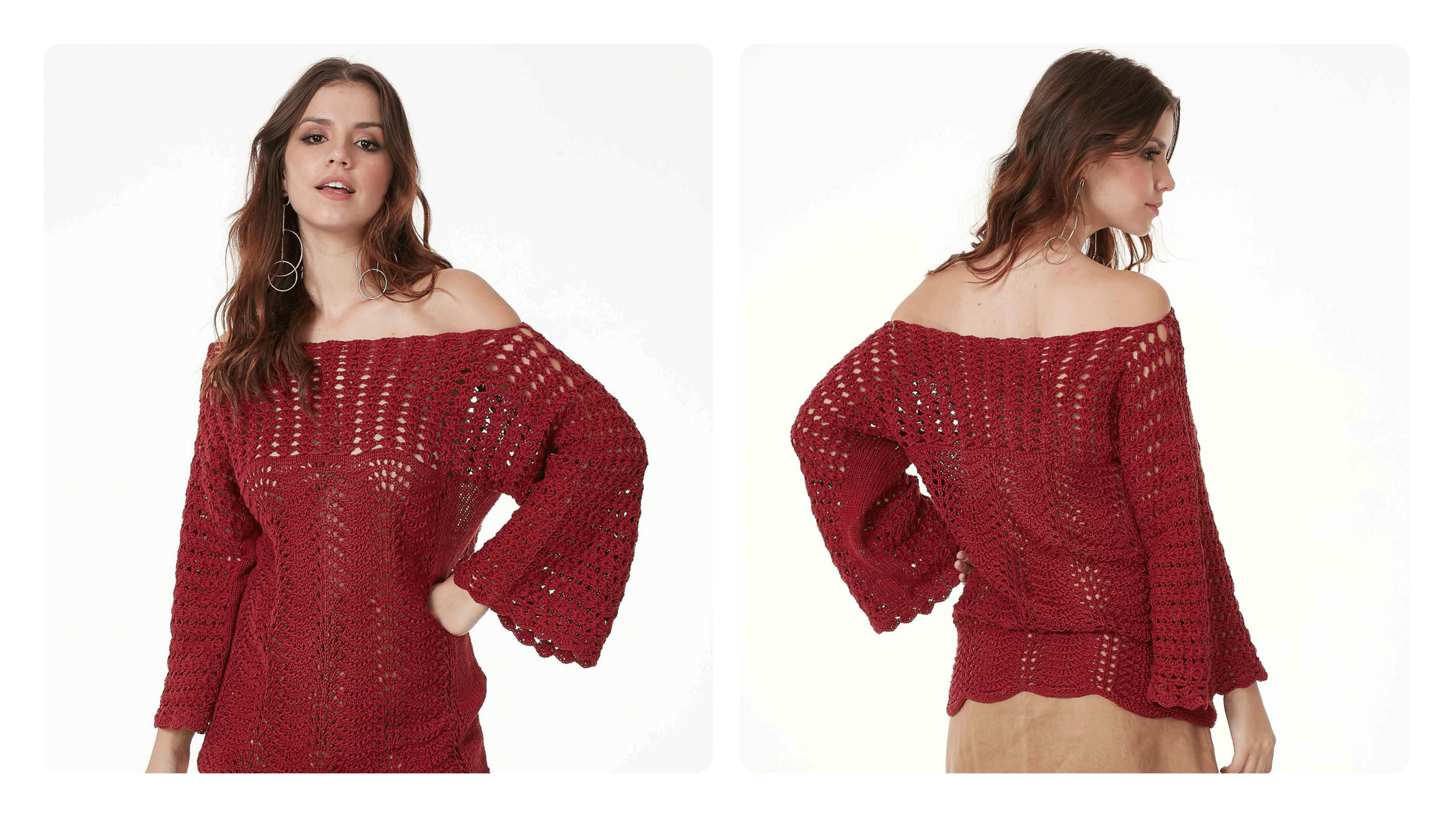 blusa marsala em croche