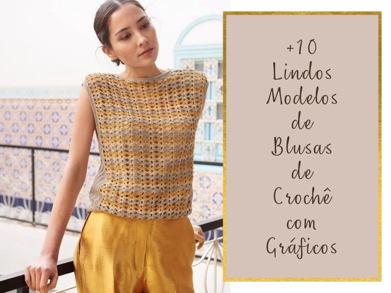 blusas de croche com graficos com franjas